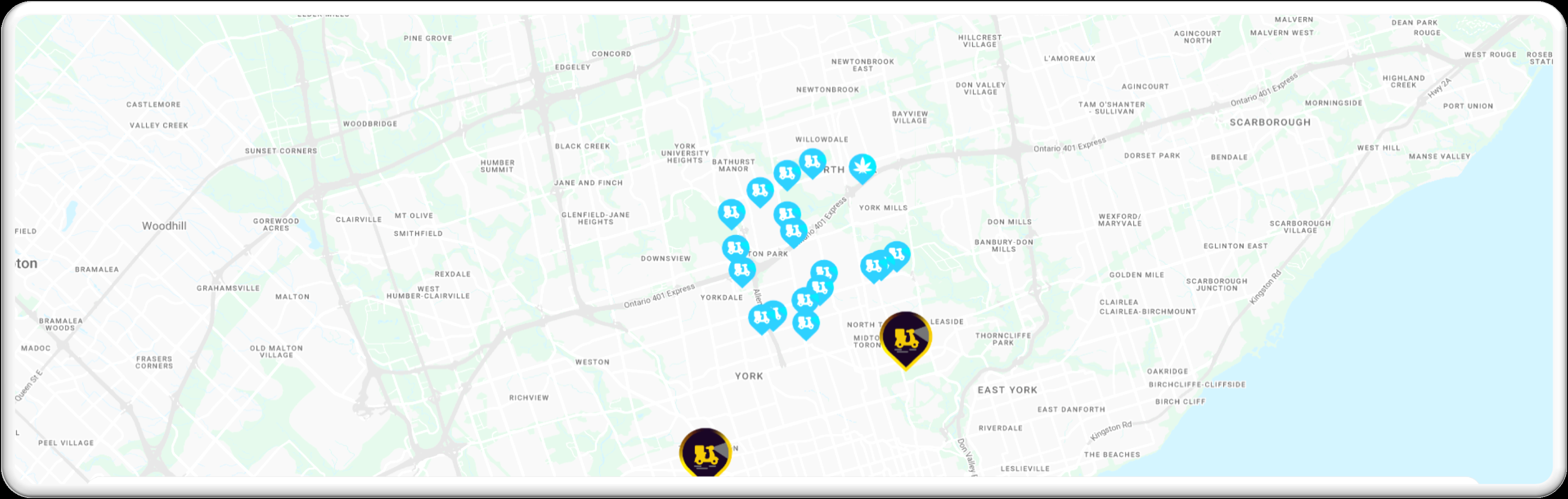 Toronto hub locations